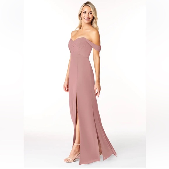Azazie Strapless Mauve Dress - Picture 3 of 8